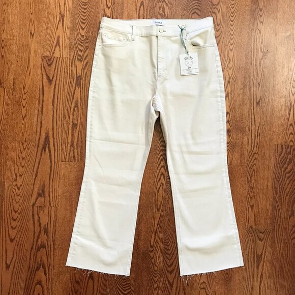 NWT Pistola Lennon Jeans Pants Womens 33 Sandstone Cream Raw Hem Crop Boot NEW - Picture 3 of 13